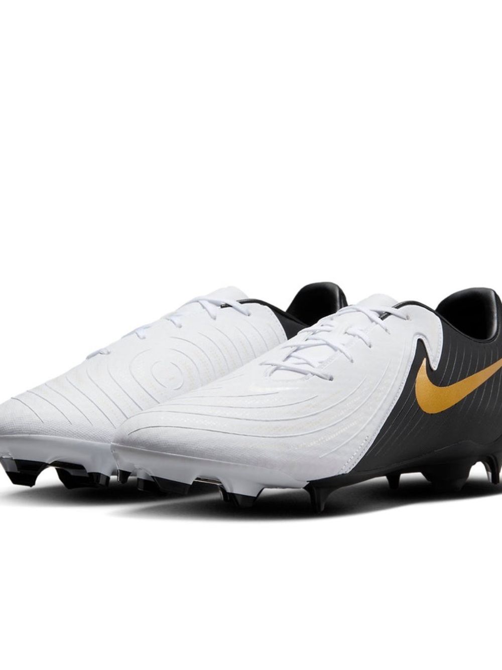 Nike Football Cleats - White, Black & Gold Accent and Pink Shin Guards